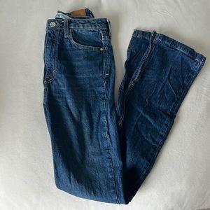 Zara High Rise Split Hem Flare Jean